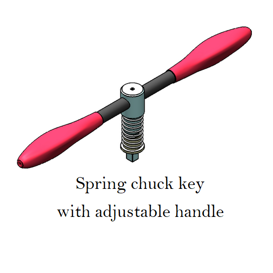 Spring chuck key with adjustable handle